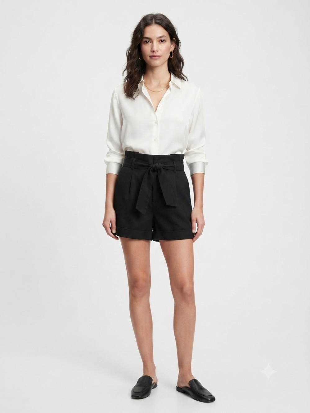 Anine Bing Kinsley High Waisted Paper bag Shorts size 34